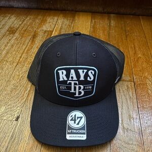 NEW '47 Adult Tampa Bay Rays Navy Squad Adjustable Trucker Hat Snapback MLB